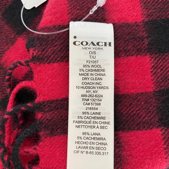 Coach Buffalo Plaid Scarf - Picture 6 of 7
